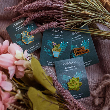 Succulent Enamel Lapel Pin - Greenery and Plant Art