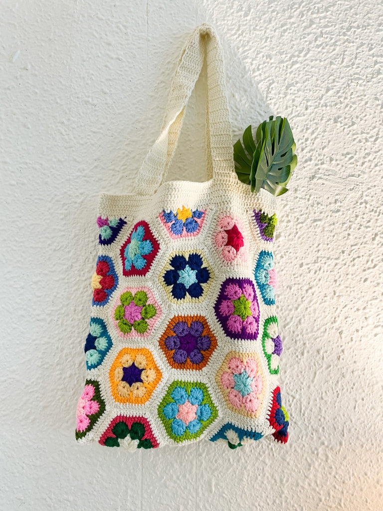 Colorful Crochet Tote Bag for Spring - Handcrafted Fashion