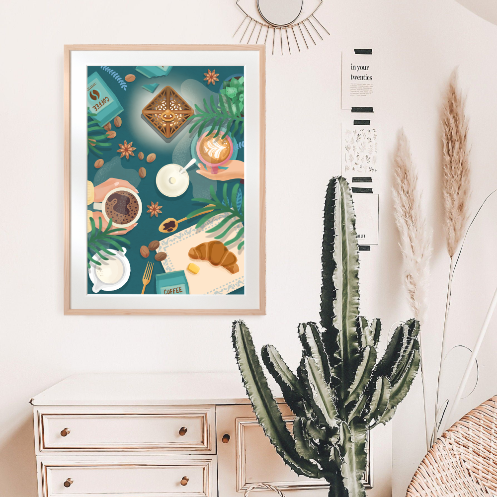 Steaming Cup of Coffee - Charming Wall Art for Coffee Aficionados